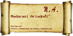 Madarasi Ariadné névjegykártya